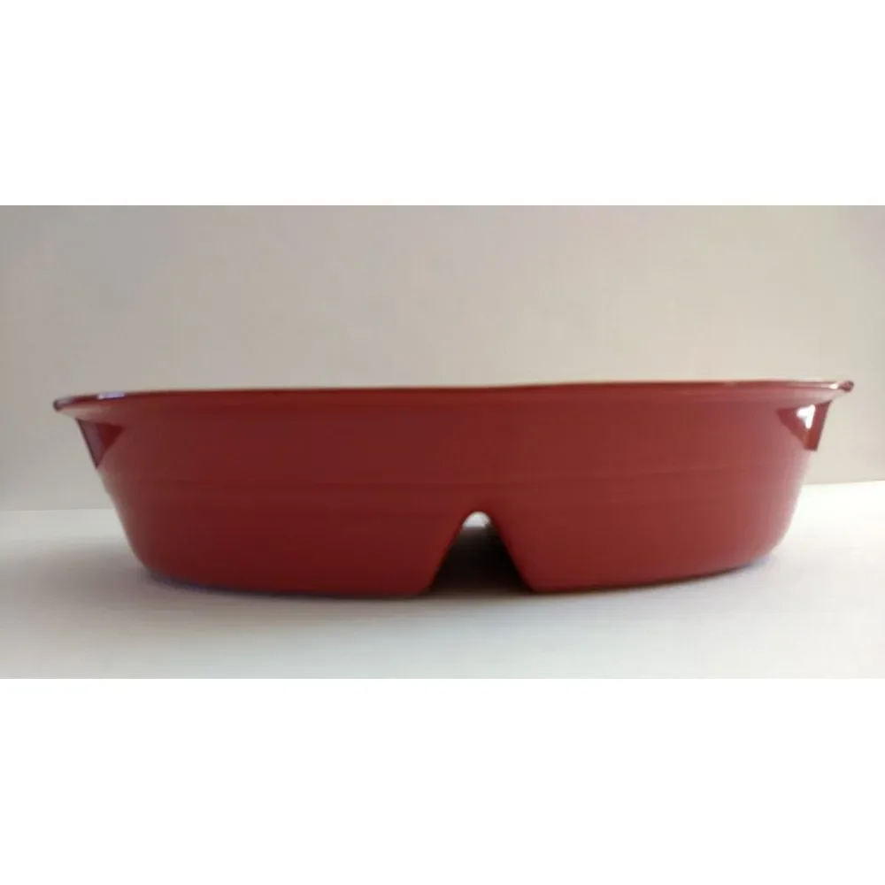 Sur La Table Stoneware 2-Section Dish‎ Casserole Red Oven to Table Portugal NWT